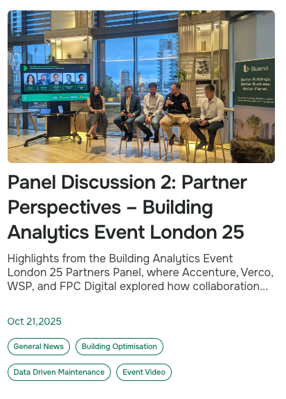 London Panel Discussion 2: Building Partner Perspectives Making the Business Case for Smart Building Analytics Image Article